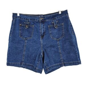 BLEU‎ Women's High Rise Denim Shorts Medium Wash Blue Size 16 BSH061